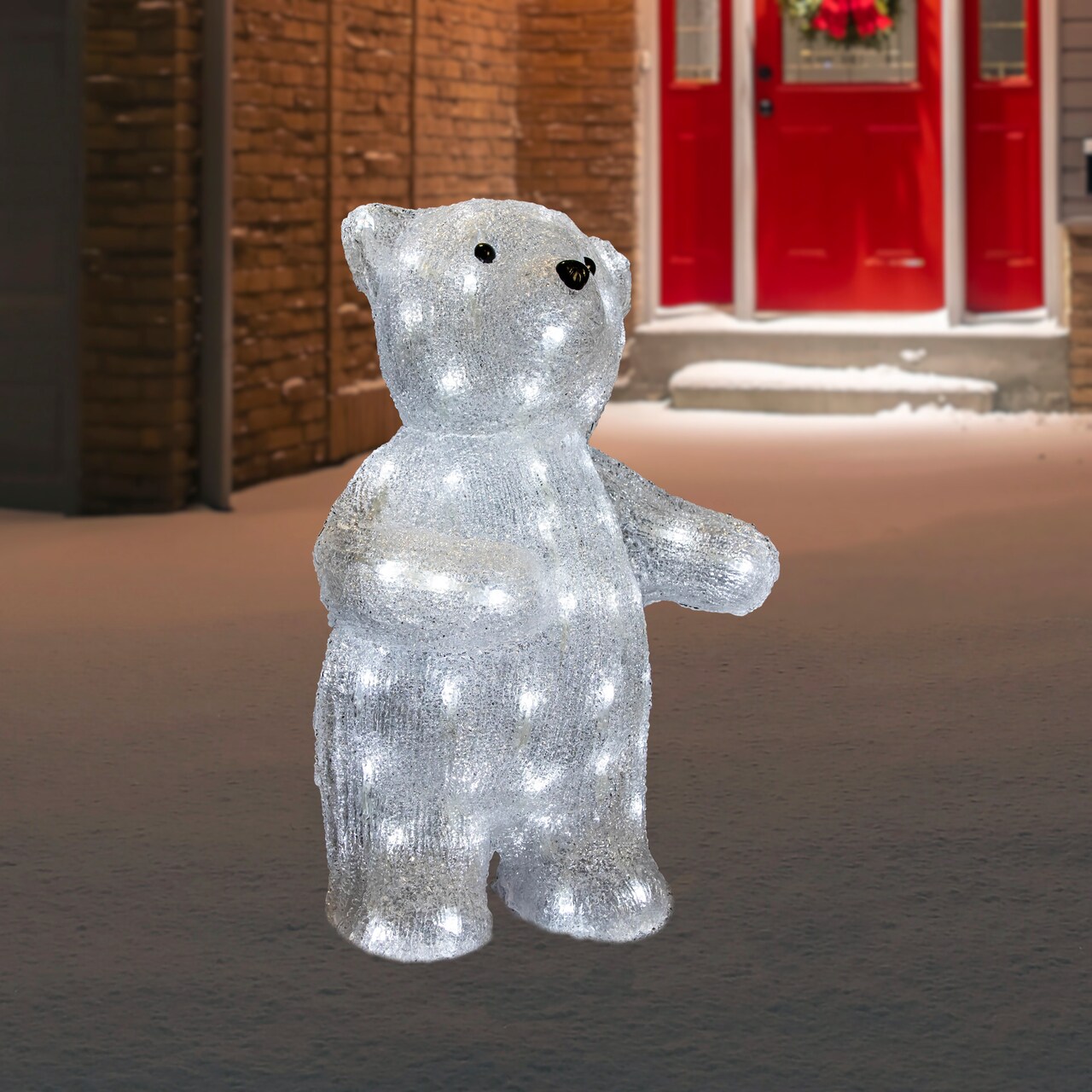Northlight LED Lighted Commercial Grade Acrylic Polar Bear Outdoor Christmas Decoration - 16.5" - Pure White Lights
